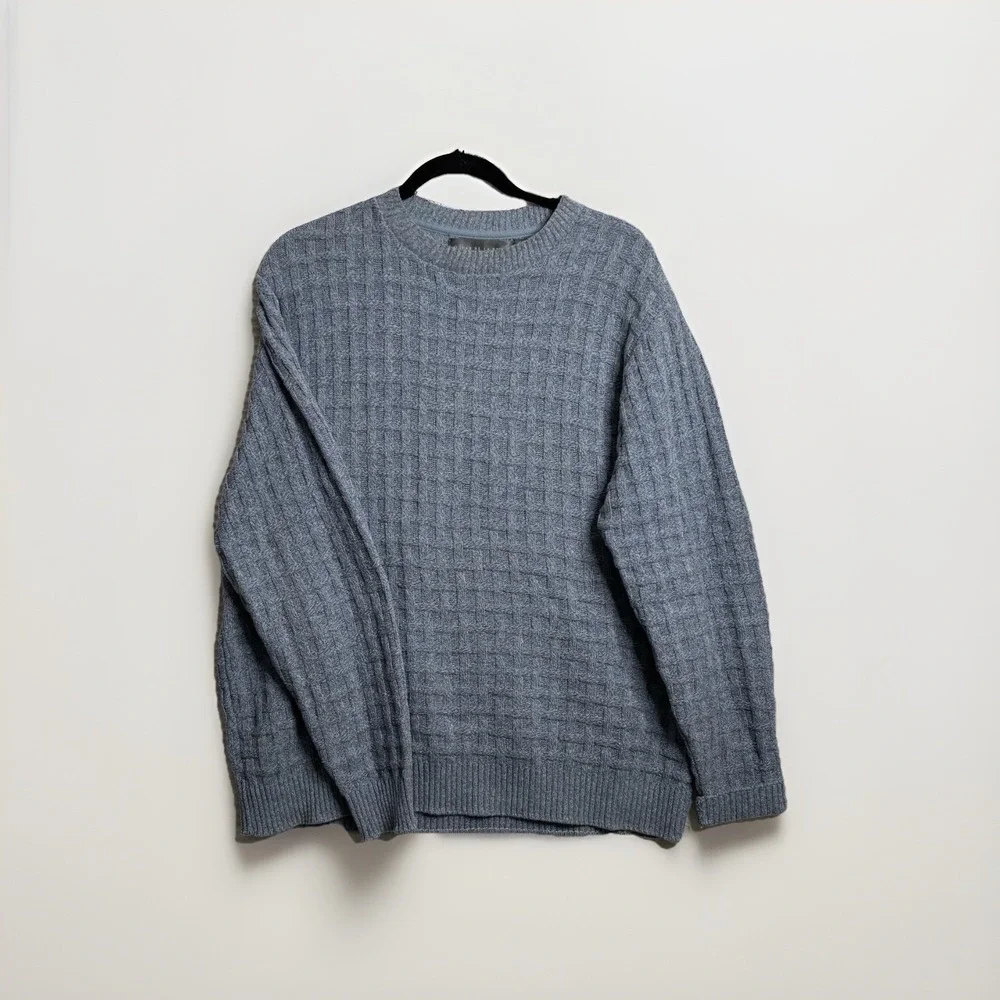 Vintage Oscar de la Renta Crew Neck Pullover Cross Hatch Pattern